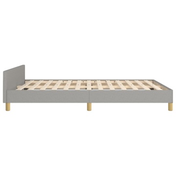 Cadru de pat fără saltea, gri deschis, 140x190 cm, textil - Img 6