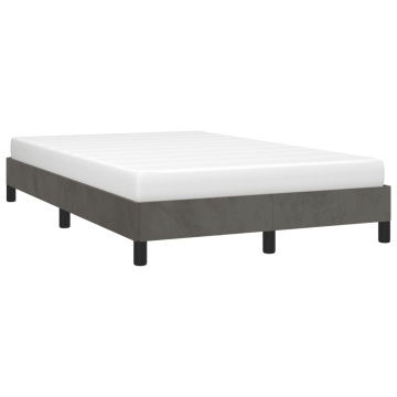 Cadru de pat fără saltea Gri închis 120x190 cm catifea - Img 4