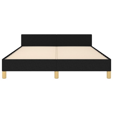 Cadru de pat fără saltea, negru, 140x200 cm, textil - Img 5