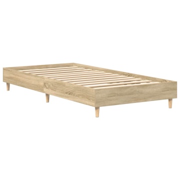 Cadru de pat fără saltea Stejar Sonoma 75x190 cm Lemn prelucrat - Img 4