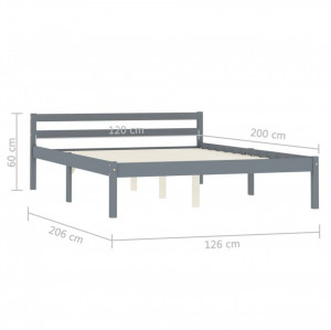 Cadru de pat, gri, 120 x 200 cm, lemn masiv de pin - Img 7