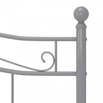 Cadru de pat, gri, 140x200 cm, metal - Img 5