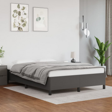 Cadru de pat, gri, 140x200 cm, piele ecologică - Img 1