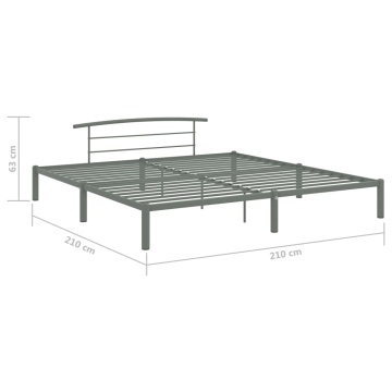 Cadru de pat, gri, 200 x 200 cm, metal - Img 10