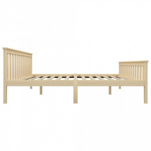 Cadru de pat, lemn deschis, 160 x 200 cm, lemn masiv de pin - Img 4