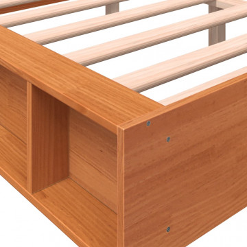 Cadru de pat, maro ceruit, 120x190 cm, lemn masiv de pin - Img 6