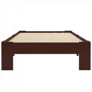 Cadru de pat, maro închis, 100 x 200 cm, lemn masiv de pin - Img 3