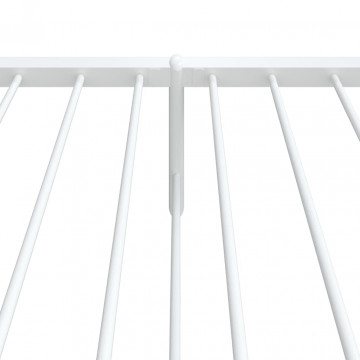 Cadru de pat metalic cu tăblie de cap/picioare, alb, 100x200 cm - Img 7