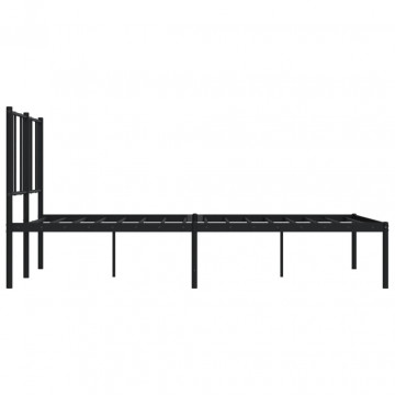 Cadru de pat metalic cu tăblie, negru, 120x190 cm - Img 6