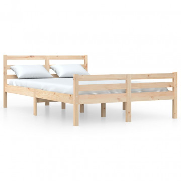 Cadru de pat mic dublu 4FT, 120x190 cm, lemn masiv - Img 2