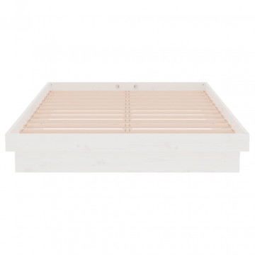 Cadru de pat mic dublu 4FT, alb, 120x190 cm, lemn masiv - Img 8