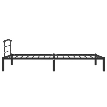 Cadru de pat, negru, 100 x 200 cm, metal - Img 4