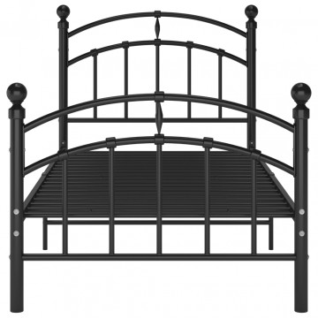 Cadru de pat, negru, 100x200 cm, metal - Img 3