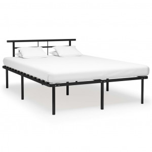 Cadru de pat, negru, 140 x 200 cm, metal - Img 1