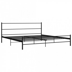 Cadru de pat, negru, 200 x 200 cm, metal - Img 2