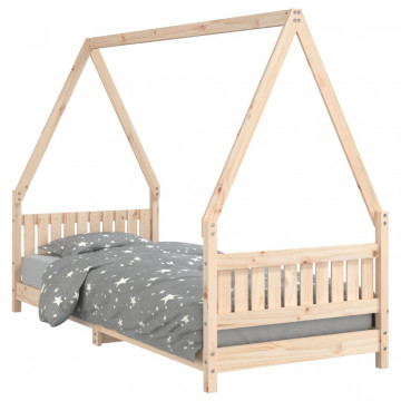 Cadru de pat pentru copii, 80x200 cm, lemn masiv de pin - Img 2