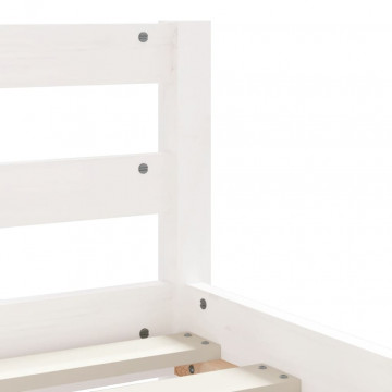 Cadru de pat pentru copii, alb, 90x190 cm, lemn masiv de pin - Img 7