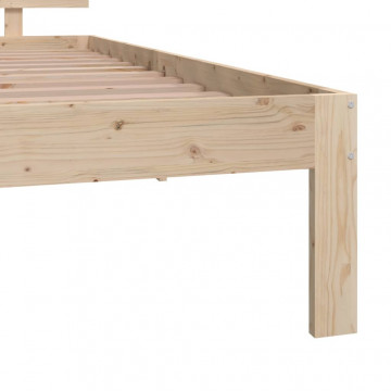 Cadru de pat single, 90x190 cm, lemn masiv - Img 5