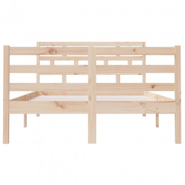 Cadru de pat Small Double 4FT, 120x190 cm, lemn masiv - Img 4