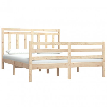 Cadru de pat Small Double 4FT, 120x190 cm, lemn masiv - Img 3