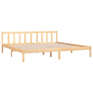 Cadru de pat Super King, 180x200 cm, lemn masiv de pin - Img 3
