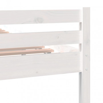 Cadru de pat Super King 6FT, alb, 180x200 cm, lemn masiv - Img 6