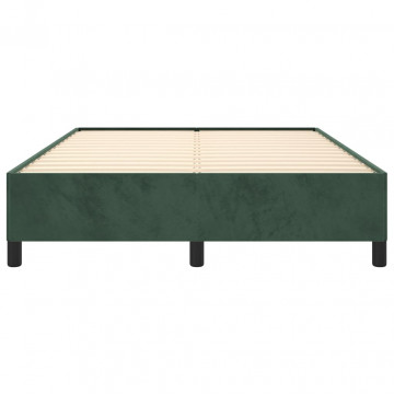 Cadru de pat, verde închis, 140x190 cm, catifea - Img 8