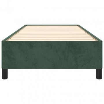 Cadru de pat, verde închis, 90x190 cm, catifea - Img 8
