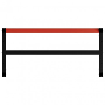 Cadru metalic banc de lucru, 120x57x79 cm, negru și roșu - Img 6
