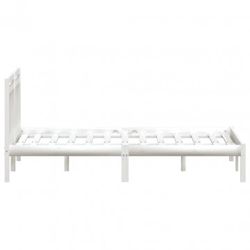 Cadru pat, alb, 140x200 cm, lemn masiv de pin - Img 8