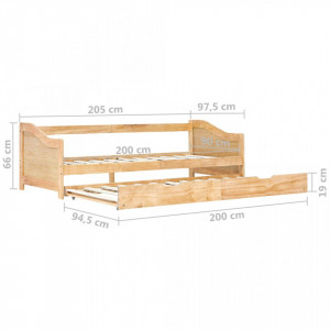 Cadru pat canapea, extensibil, 90 x 200 cm, lemn de pin - Img 7