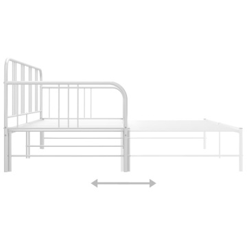 Cadru pat canapea extensibilă, alb, 90 x 200 cm, metal - Img 6
