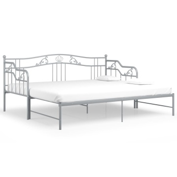 Cadru pat canapea extensibilă, gri, 90x200 cm, metal - Img 2