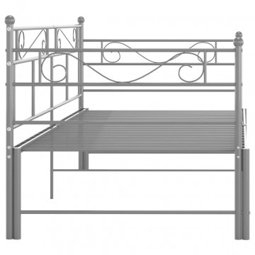 Cadru pat canapea extensibilă, gri, 90x200 cm, metal - Img 7