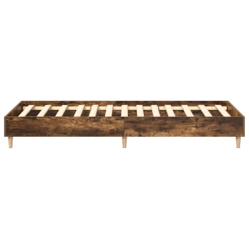 Cadru pat fără saltea Stejar afumat 100x200 cm Lemn prelucrat - Img 5