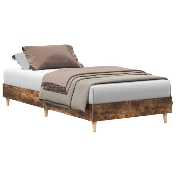 Cadru pat fără saltea Stejar afumat 90x190 cm Lemn prelucrat - Img 2