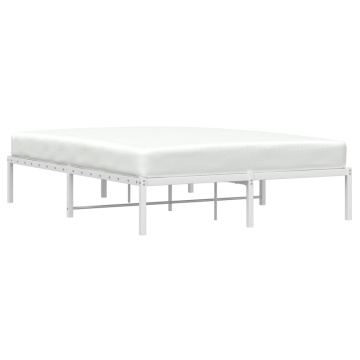 Cadru pat metalic, alb, 140x190 cm - Img 3
