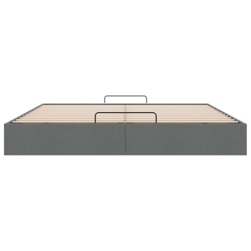 Cadru pat otoman fără saltea Gri închis 180x200 cm țesătură - Img 8