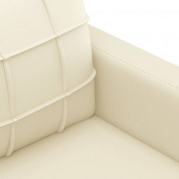 Canapea cu 2 locuri, crem, 120 cm, piele ecologică - Img 5