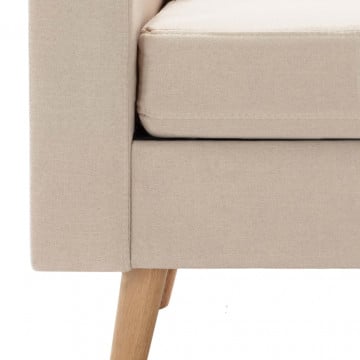 Canapea cu 2 locuri, crem, material textil - Img 5