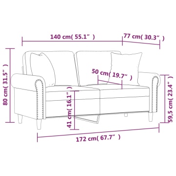 Canapea cu 2 locuri cu pernuțe, negru, 140 cm, piele ecologică - Img 7