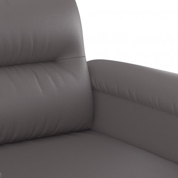Canapea cu 2 locuri, gri, 140 cm, piele ecologică - Img 5