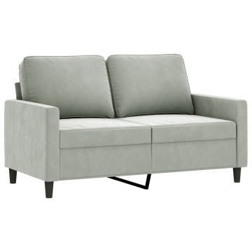 Canapea cu 2 locuri, gri deschis, 120 cm, catifea - Img 2