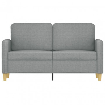 Canapea cu 2 locuri, gri deschis, 120 cm, material textil - Img 3