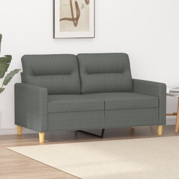 Canapea cu 2 locuri, gri închis, 120 cm, material textil - Img 1