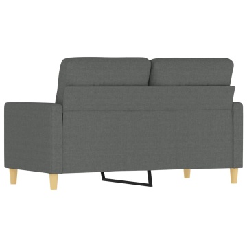 Canapea cu 2 locuri, gri închis, 120 cm, material textil - Img 8