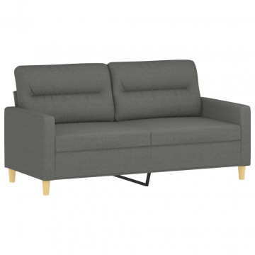 Canapea cu 2 locuri, gri închis, 140 cm, material textil - Img 2