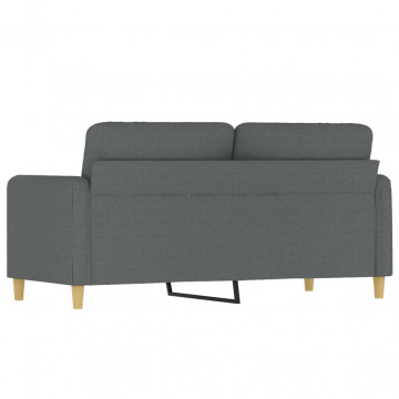 Canapea cu 2 locuri, gri închis, 140 cm, material textil - Img 8