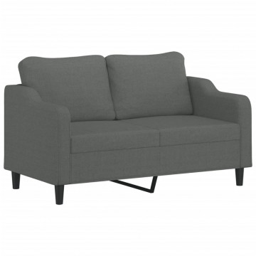 Canapea cu 2 locuri, gri închis, 140 cm, material textil - Img 2