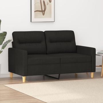 Canapea cu 2 locuri, negru, 120 cm, material textil - Img 1